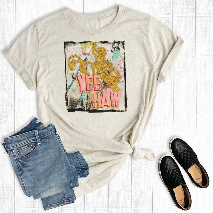 Western Yee Haw Cowboy Graphic Tee for wholesale by The Way Down South