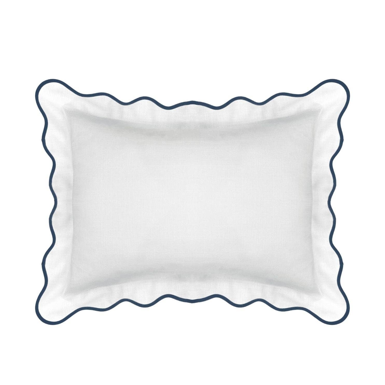 Laura Park Designs - Wholesale Bedding Pillowcase/Sham - Scalloped Sham, Navy / White5