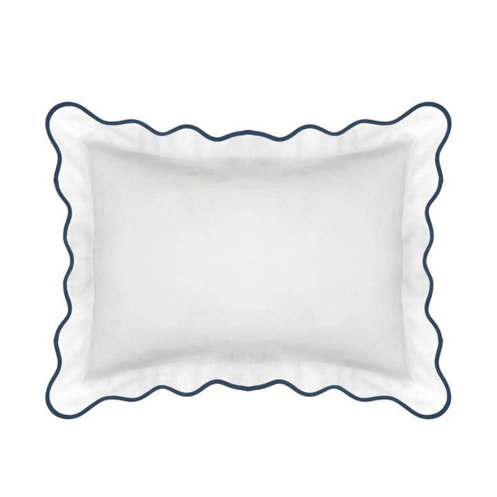 Laura Park Designs - Wholesale Bedding Pillowcase/Sham - Scalloped Sham, Navy / White5