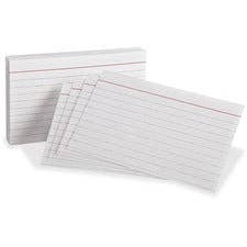 Everyday Supply Co - Wholesale Notepad - Oxford Red Margin Ruled Index Cards, 3x5", White, 300 Pack