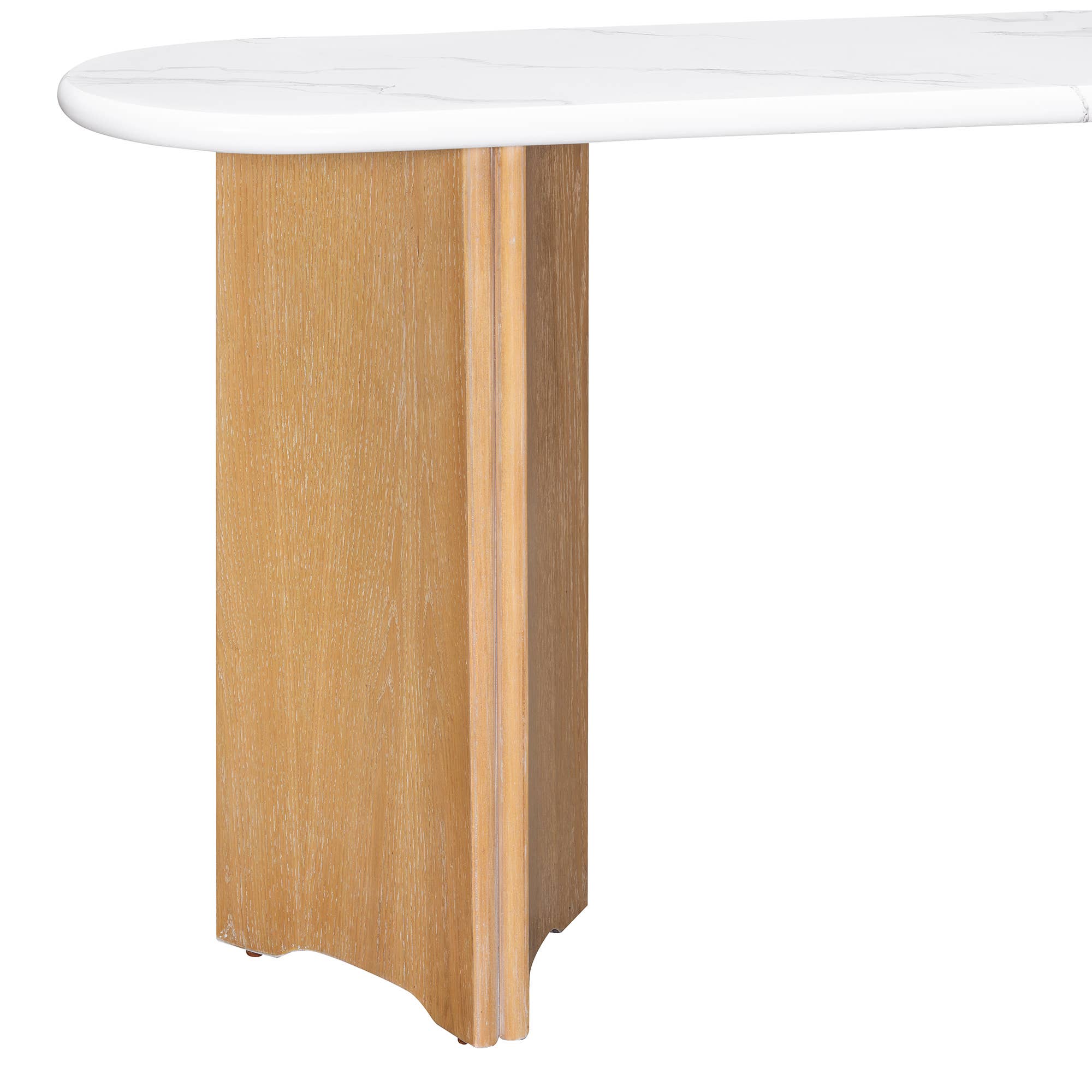 HOMYCASA DESIGN INC - Wholesale Console Table - Narrow Console Table Oval Faux Marble Top Natural+White12