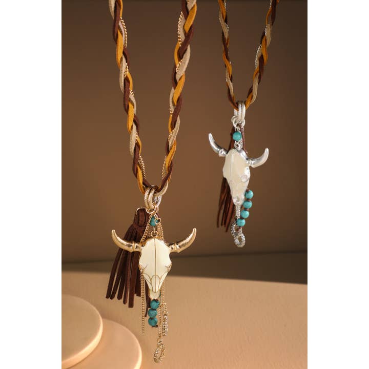 Urbanista - Wholesale Pendant/Charm Necklace - Western Suede Necklace with Semi-Stone 8