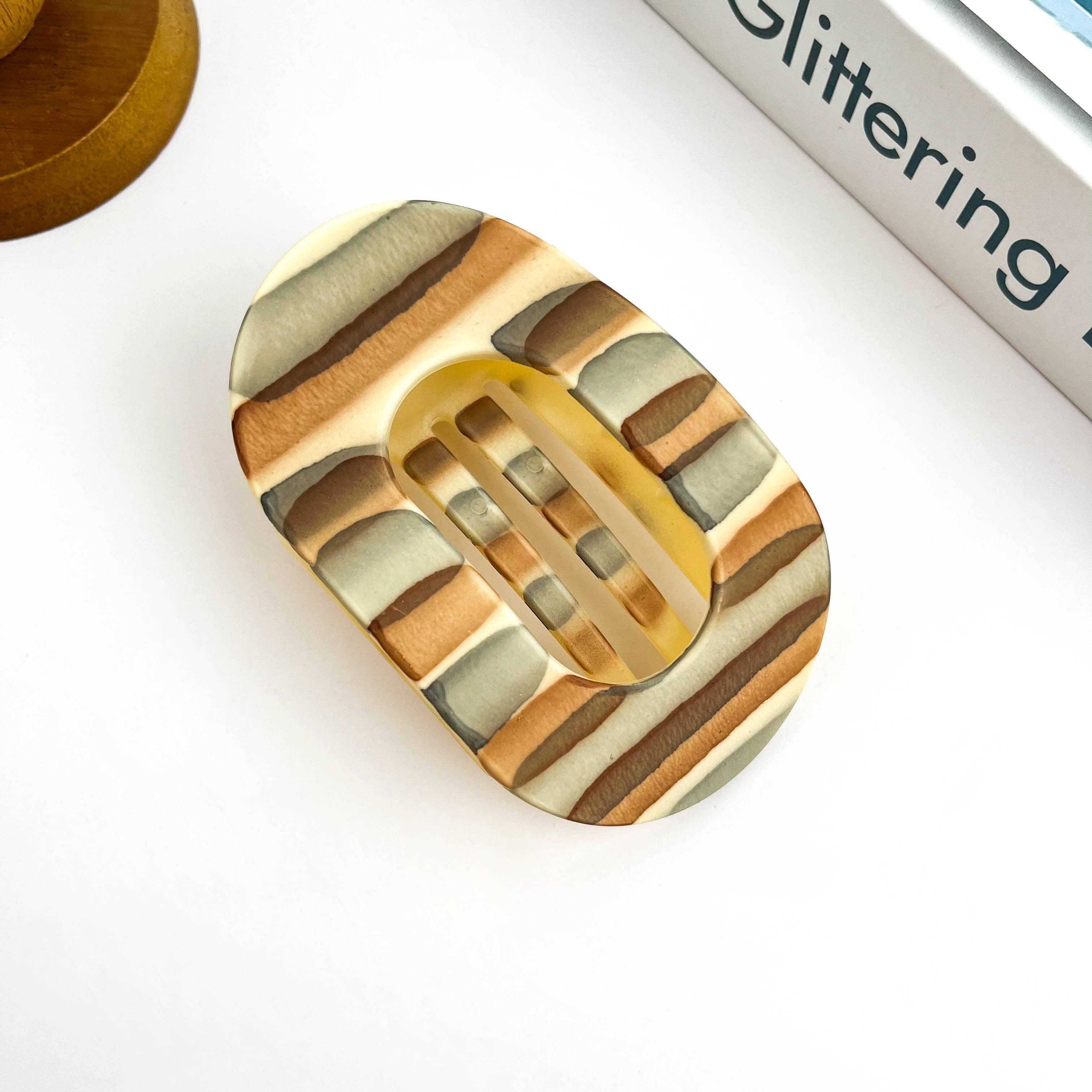 SoapElenGlen – Clips para cabelo - Mulher por atacado – Presilha Oval Fosca, Minimalista e Reta1