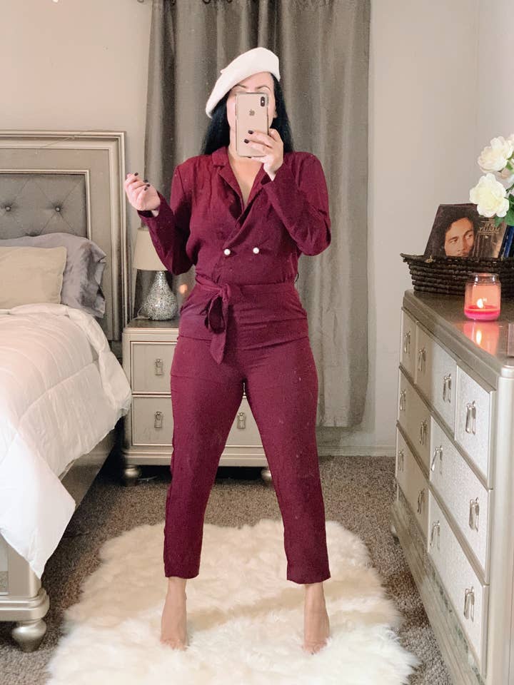 Sierra Burgundy Jumpsuit for wholesale by Dhianne Co.