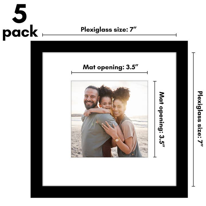Americanflat - Wholesale Picture Frame - Americanflat 5 Pack Picture Frames With Mat Plexiglass Cover81
