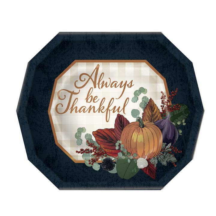 Fall Thanksgiving Dinner Plates, 9" x 11", 8 per package for wholesale by Beistle