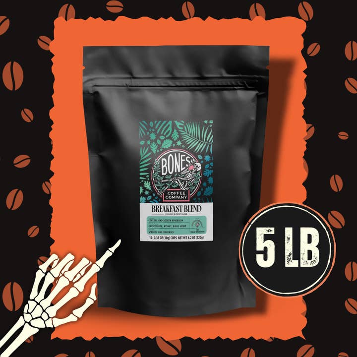 Breakfast Blend Coffee | 5lb Bulk | Whole Bean & Ground for wholesale by Bones Coffee Company
