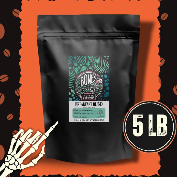 Breakfast Blend Coffee | 5lb Bulk | Whole Bean & Ground for wholesale by Bones Coffee Company