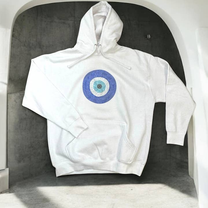 Sudadera con capucha de pedrería de mal de ojo para venta al por mayor de Mensch Kippah