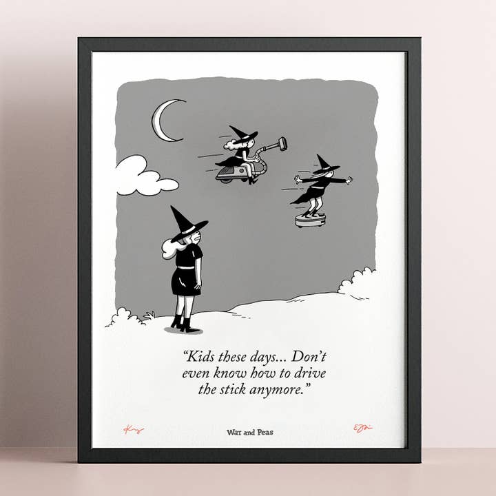 Driving The Stick Signed Print for wholesale by War and Peas