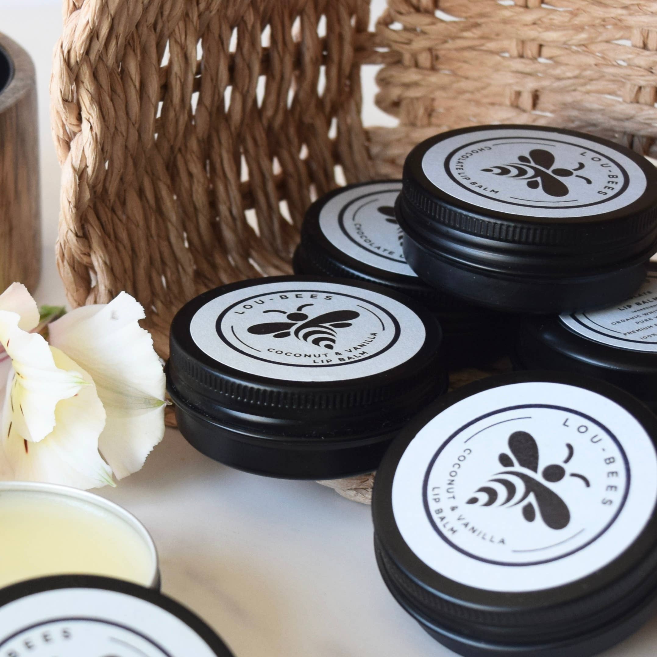 Lou Bees - Vente Baumes à lèvres - Baume à lèvres noix de coco et vanille1