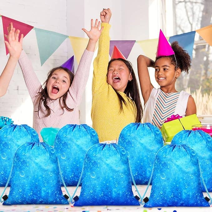 Crover - Wholesale Drawstring Bag - Kids - Ocean Party Favor Bags – Blue Drawstring Backpacks6