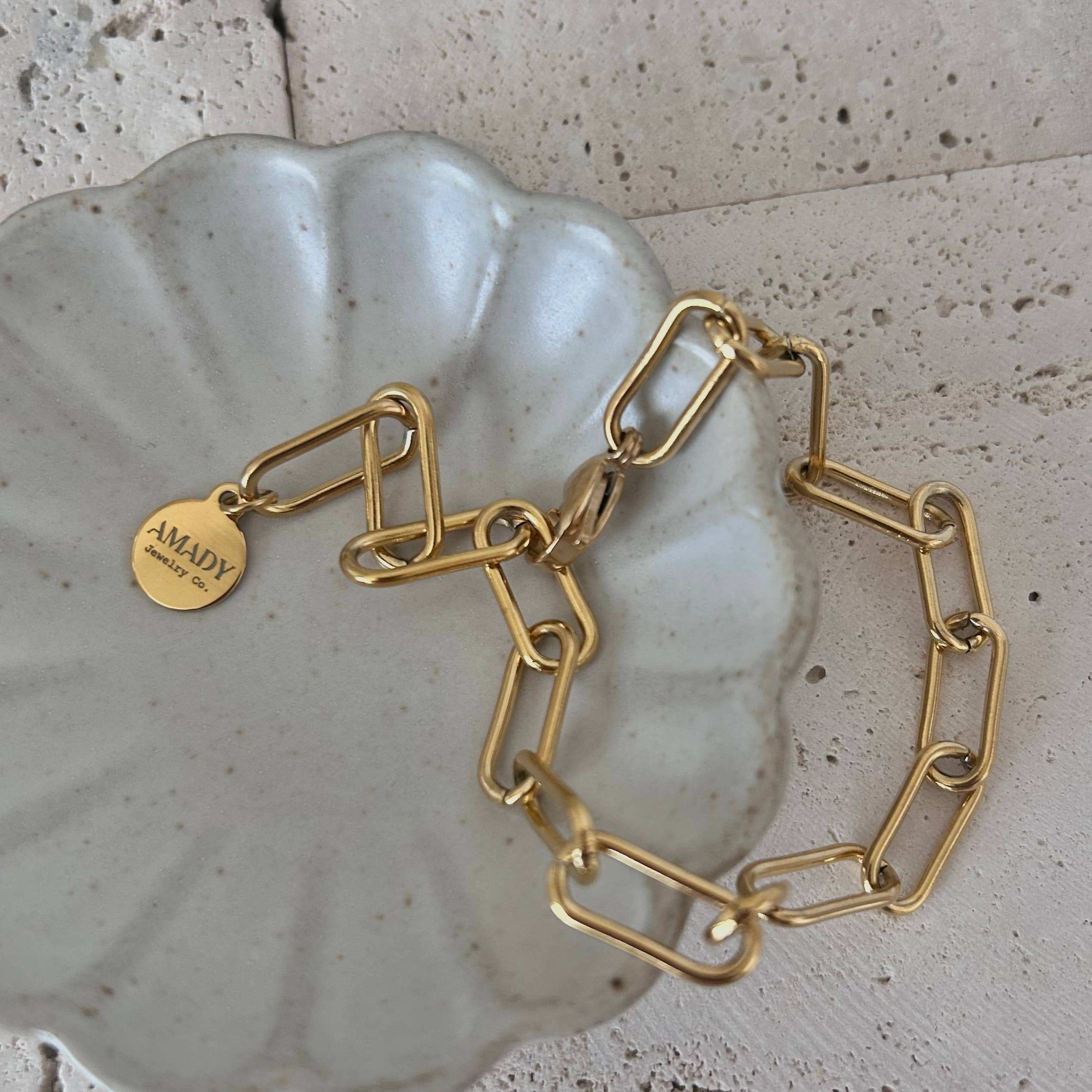 Amady Jewelry - Wholesale Link & Chain Bracelet - Paperclip Link Chain Bracelet layering trendy11