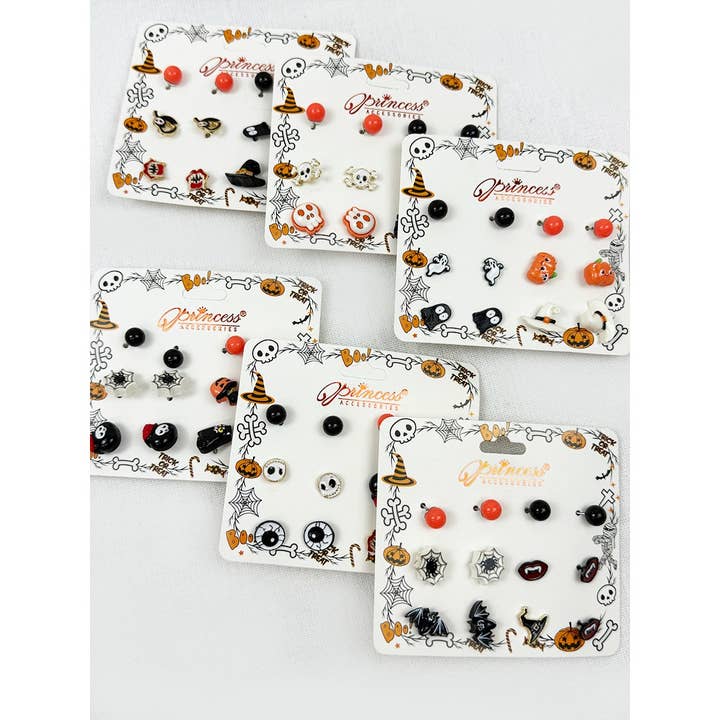 MIX COLOR Cute Halloween Theme Earring Set for wholesale on Faire2