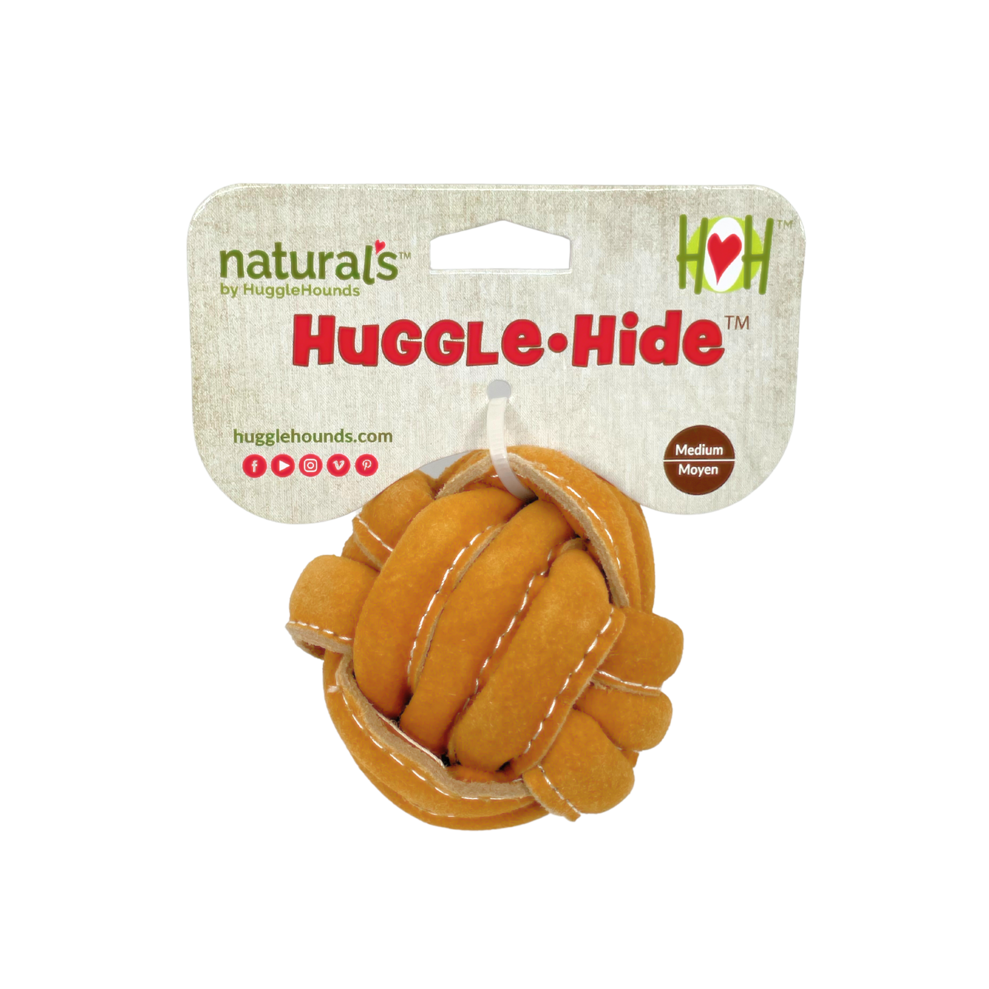 HuggleGroup - Wholesale Touwspeeltje - Hond - Huggle-Hide® natuurlijk leren bal voor honden6