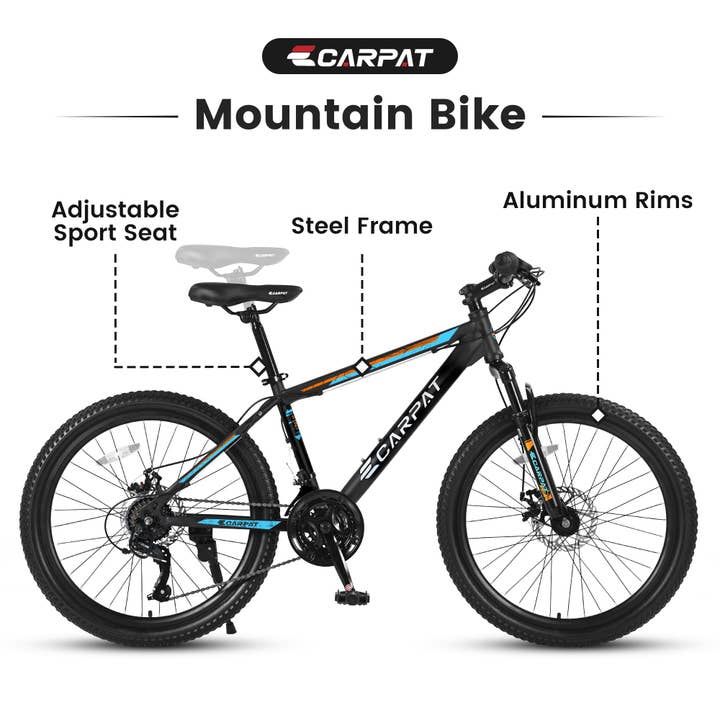 39F Inc. - Wholesale Bike/Scooter - Kids - 26in Blue Mountain Bike with Disc Brakes and 21 Speeds3
