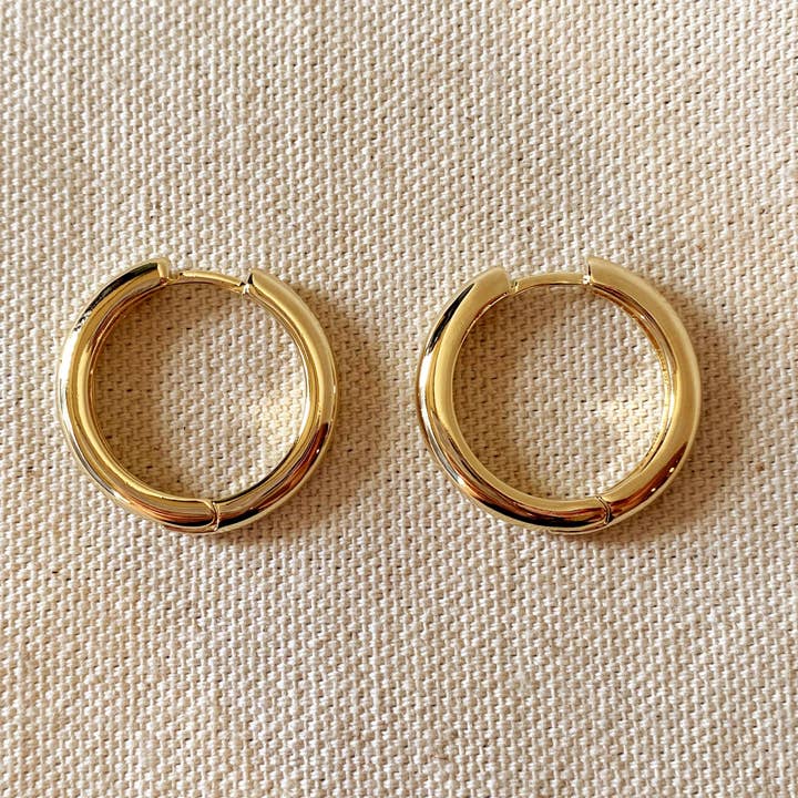 GoldFi - Wholesale Hoop Earrings - 18k Gold Filled Rounded Polished Clicker