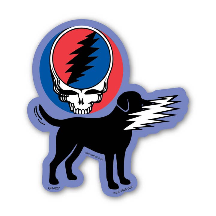 Gypsy Rose - Wholesale Sticker - Grateful Dead Steal Your Face Dog with GD Lightning Bolt