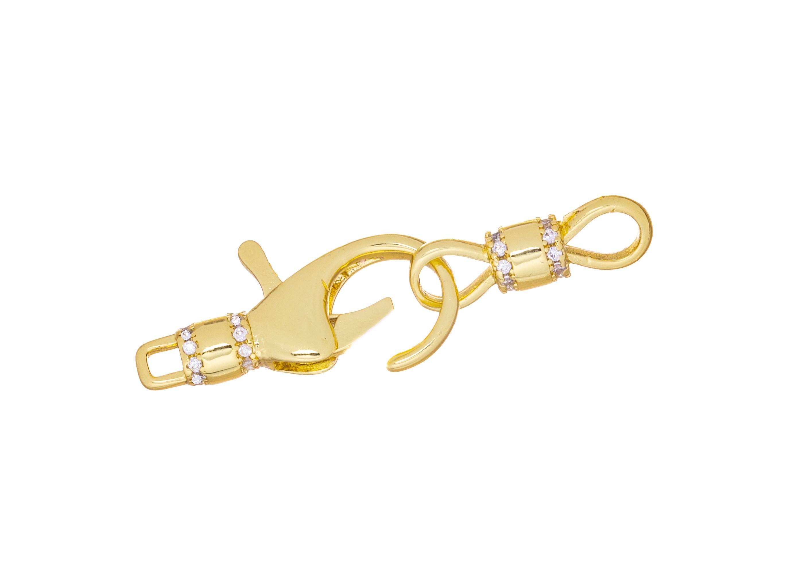 Jewel Pledge - Wholesale Clasp - Gold CZ Pave Large Lobster Clasp for Jewelry Making,CLG2463