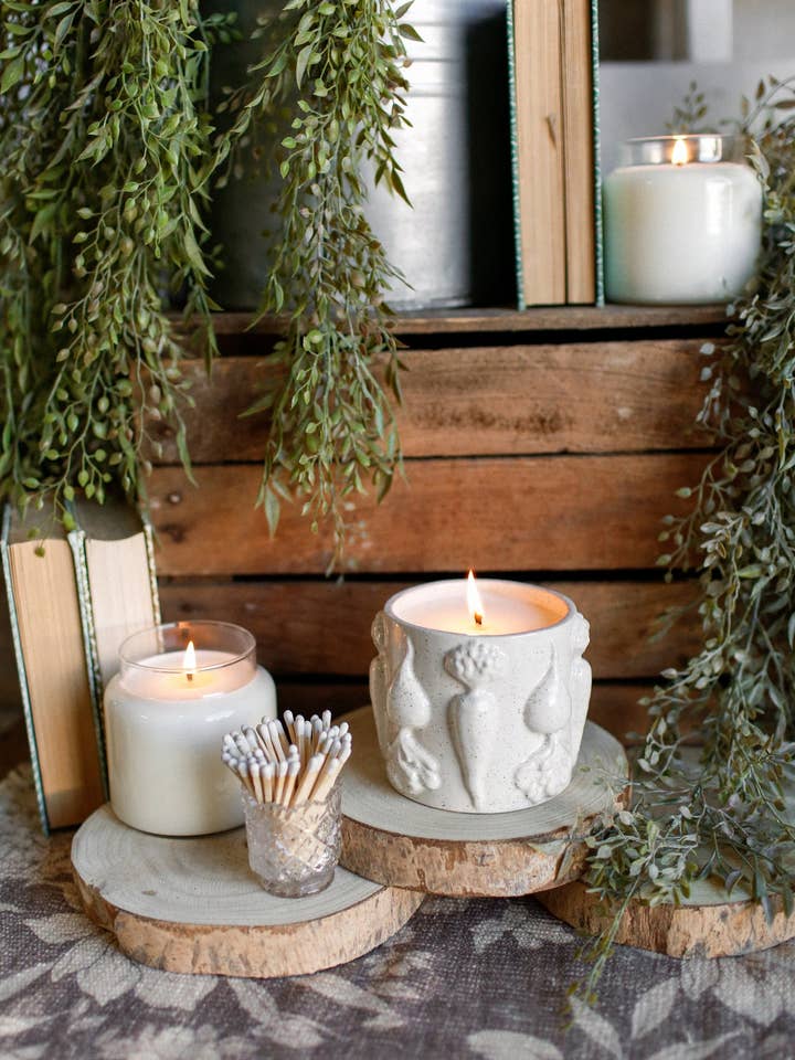 Limited Edition Stoneware Veggie Farmhouse Rustic Candle-Wholesale for wholesale by The Little Burlap Barn®
