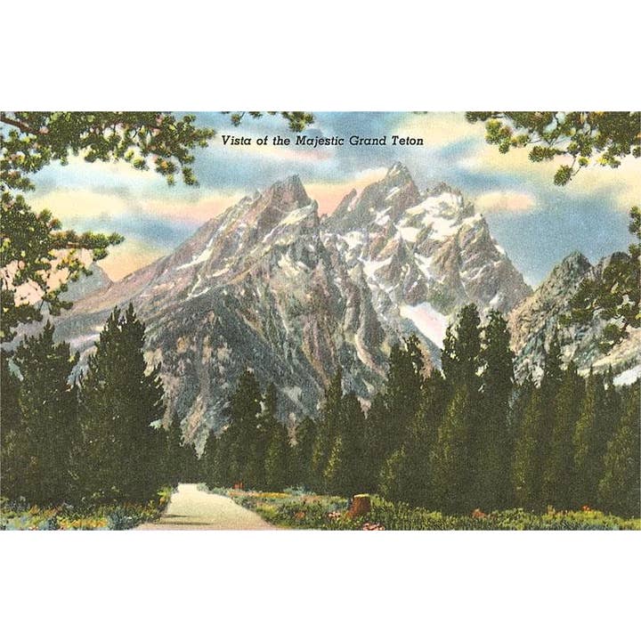 Found Image Press - Wholesale Postcard - Postcard WY-116 Vista of Majestic Grant Teton