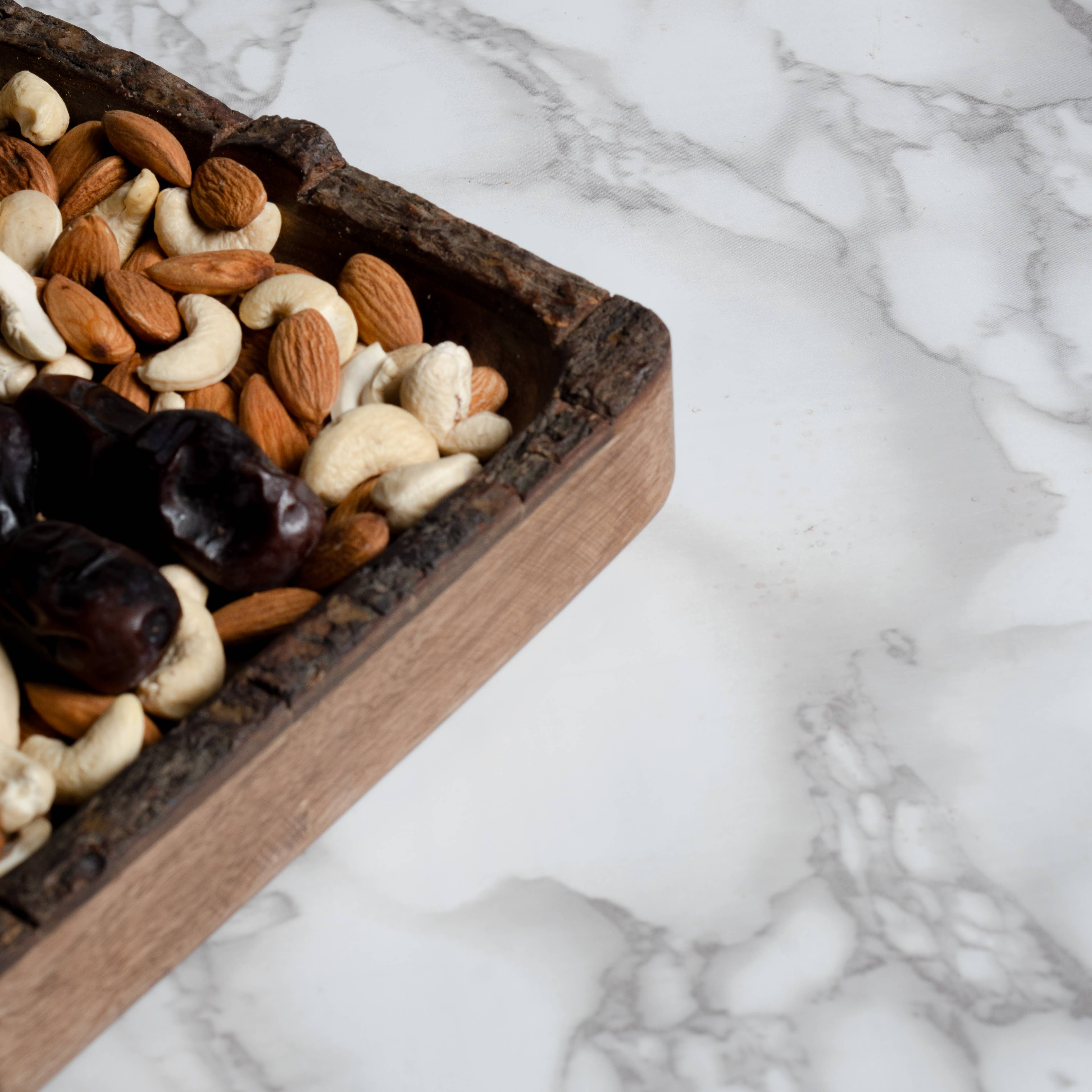 Valor Home Goods - Wholesale Decorative Plate/Dish/Bowl - Food-Safe Rustic Wood Bark Small Serving Square Bowl 9