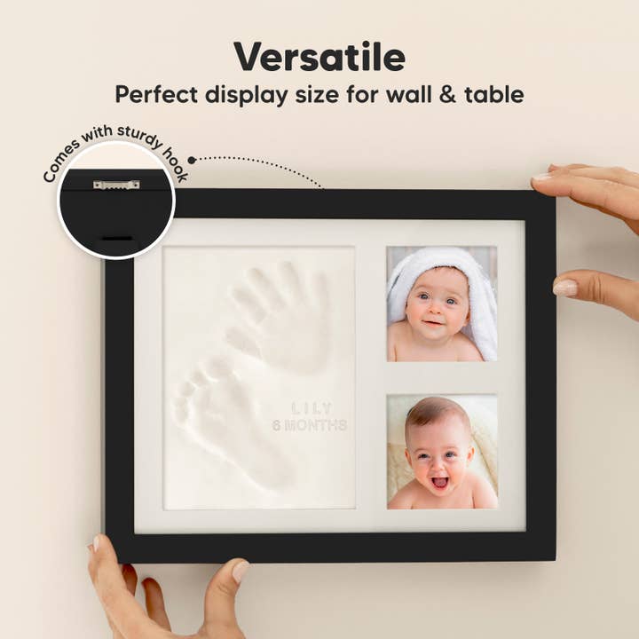 Onyx Sort KeaBabies Baby Håndaftryk, Fodaftryk Keepsake Solo Frame for engroshandel på Faire5