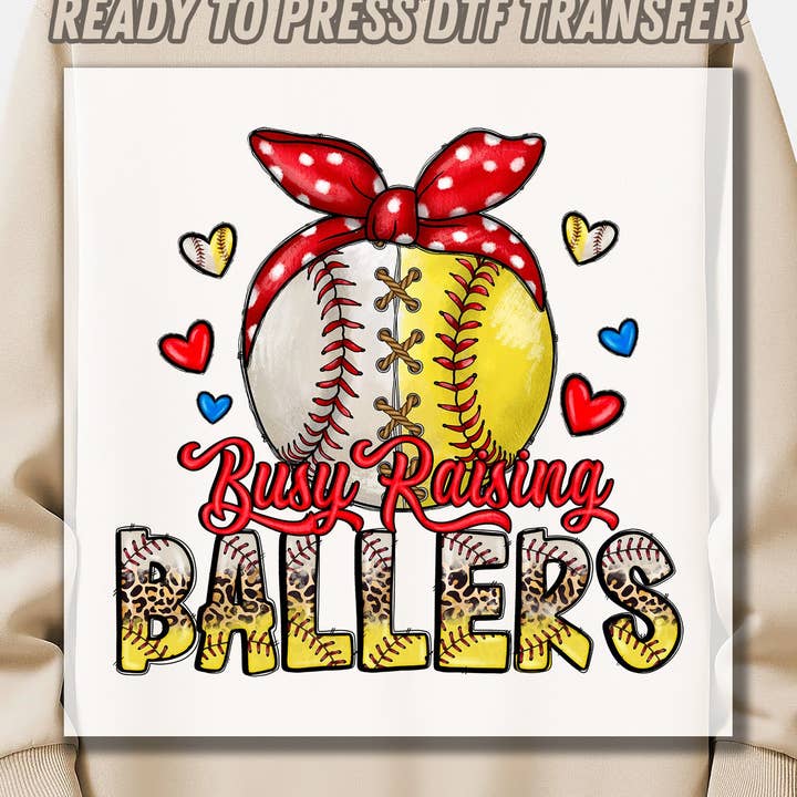 Busy Raising Ballers DTF Transfer ist druckbereit für den Großhandel von Springs Design
