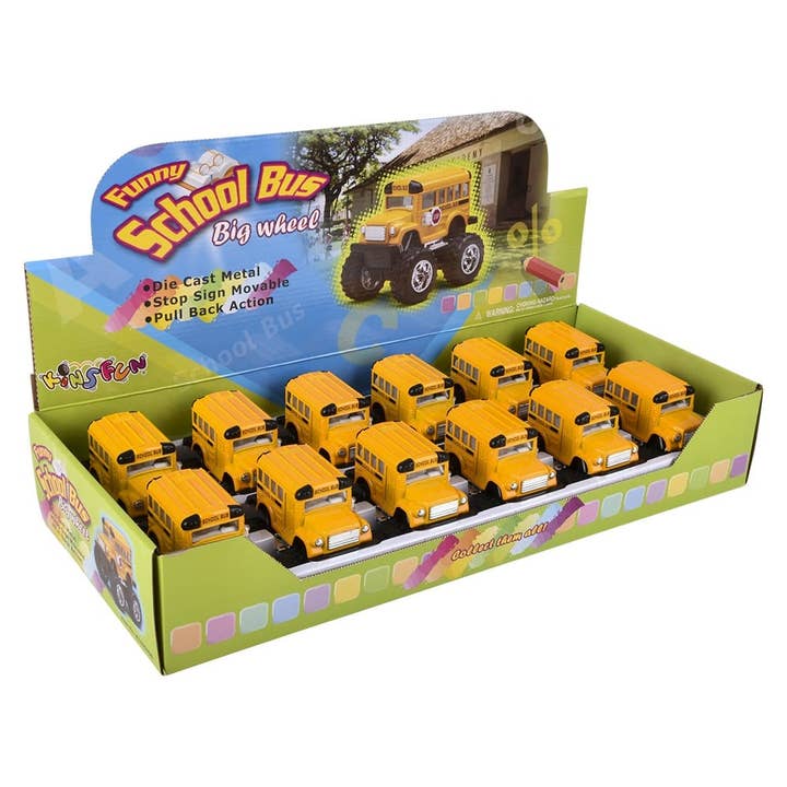 La Luna Bella - Toys - Wholesale Toy Car/Truck - Kids - 3.75" Diecast Pull Back Big Wheel School Bus LLB Car Toys5