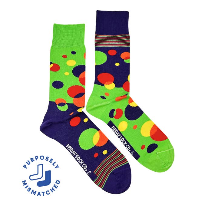 Men's CDSS Canadian Down Syndrome Society Bubbles Socks for wholesale by Friday Sock Co.