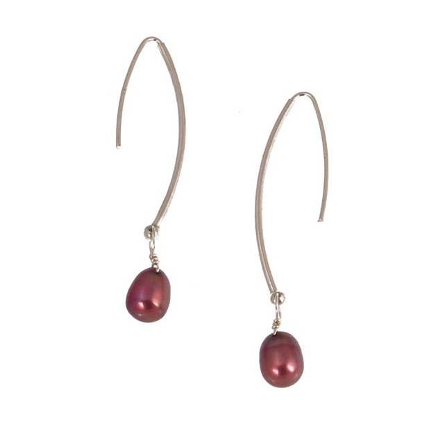 Brincos de Fio de Prata com Pérola Pendente por atacado de Erica Zap Designs