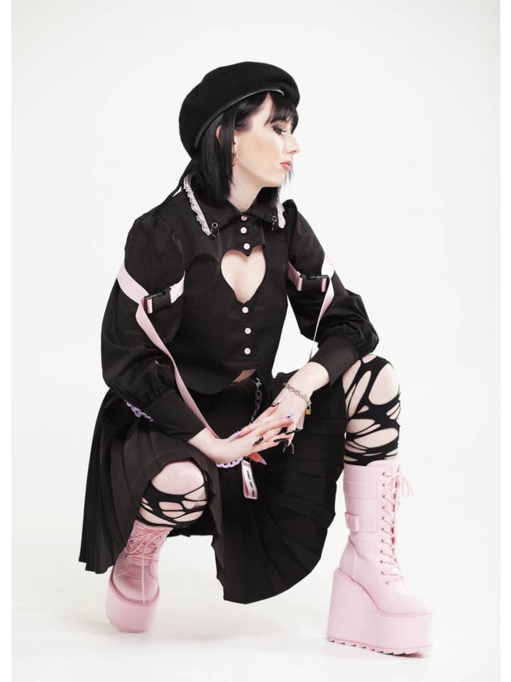 Melleium – Engroshandel Skjorte med buttondown – til kvinder – Heartbreaker2