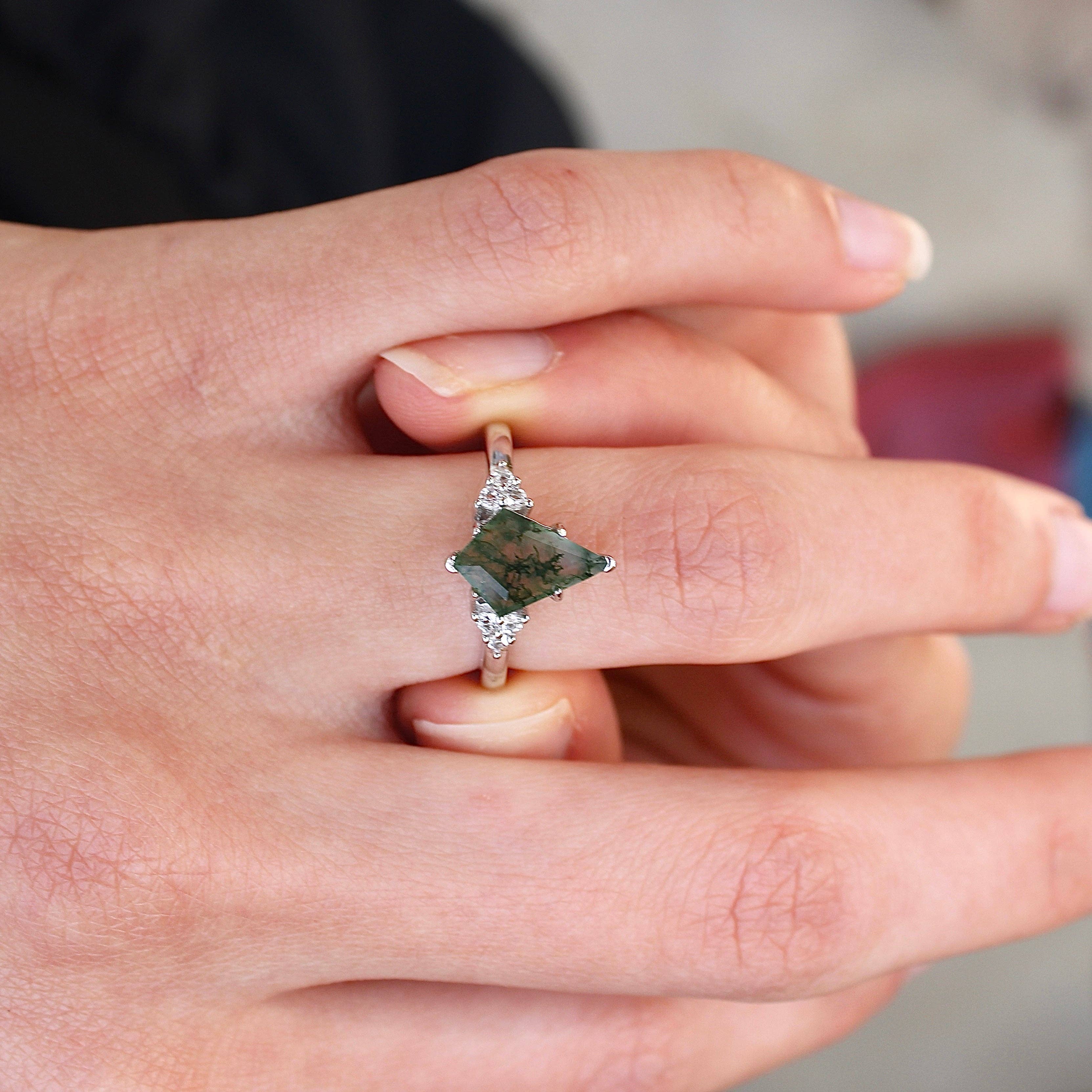 Vivian Grace Jewelry - Wholesale Cocktail/Statement Ring - Moss Agate & Topaz Ring7