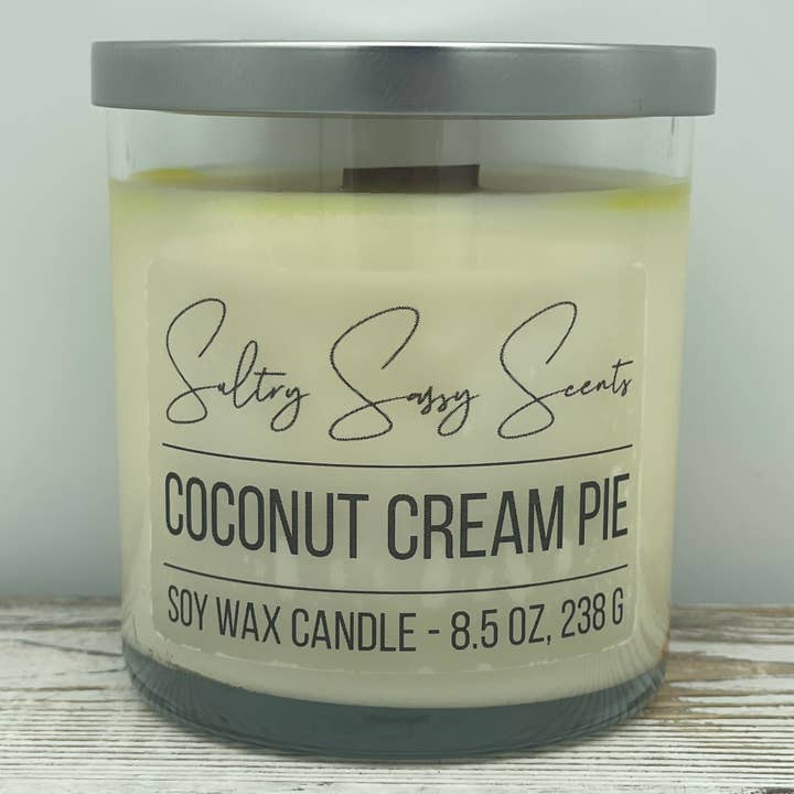 Tarte à la crème de coco - Bougie à la cire de soja pour la vente par Sultry Sassy Scents