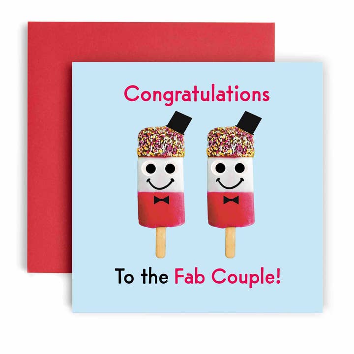 Fab Couple LGBTQ+ Gay Wedding Card for wholesale by Huxters