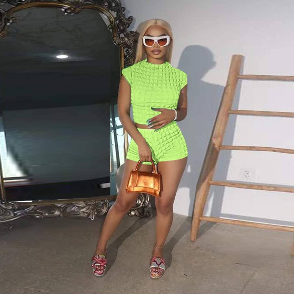 Fashion Combination – wholesale Top & skirt set – Women's – bubble set casual sleeve women sets7