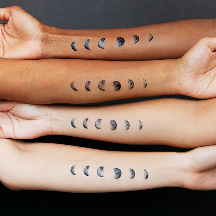 Tattly - Wholesale Temporary Tattoo - Moon Phases Tattoo Pair