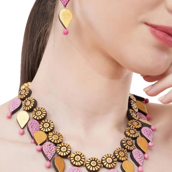 House of Kraft - Wholesale Jewelry Set - Water Droplet Jewelry Set | Clay Jewelry | Purple Jewelry26