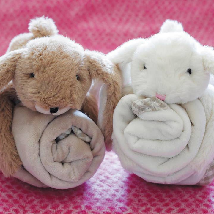 Jomanda Soft Toys & Accessories - Wholesale Security/Cuddle Blanket - Baby - Bunny Baby Plush Soft Toy Soother Comforter Brown 29 X 29CM