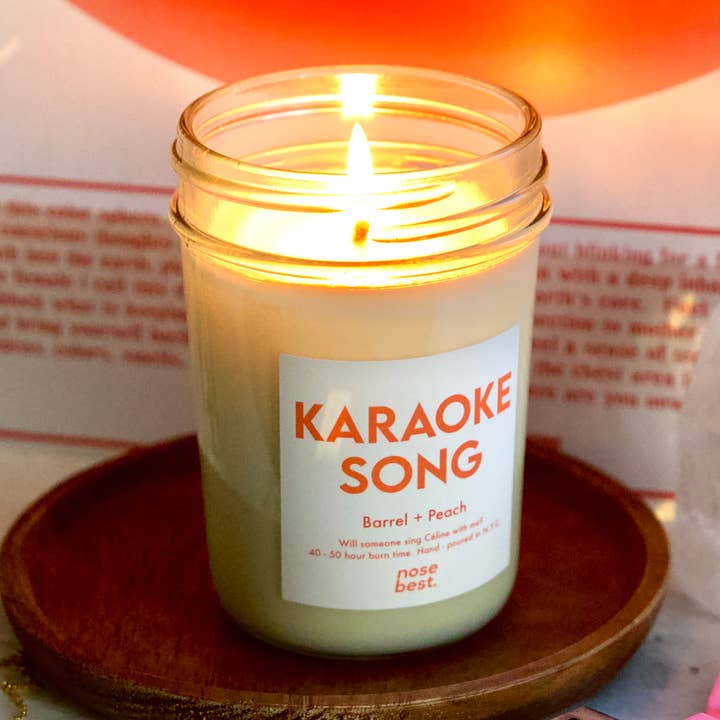 Karaoke Song - Barrel & Peach Soy Candle for wholesale by Nose Best Candles