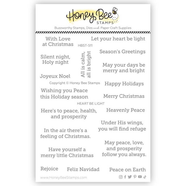 Heart Be Light - 4x5 Photopolymer Stamp Set for wholesale by Honey Bee Stamps
