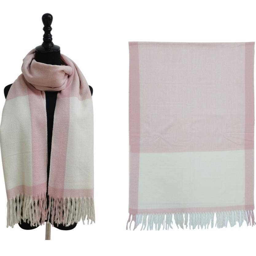 TAPA fashion – wholesale Scarf – Women's – Two Tone Cashmere Feel Block Pattern Scarves SCF6560 (12PC)11