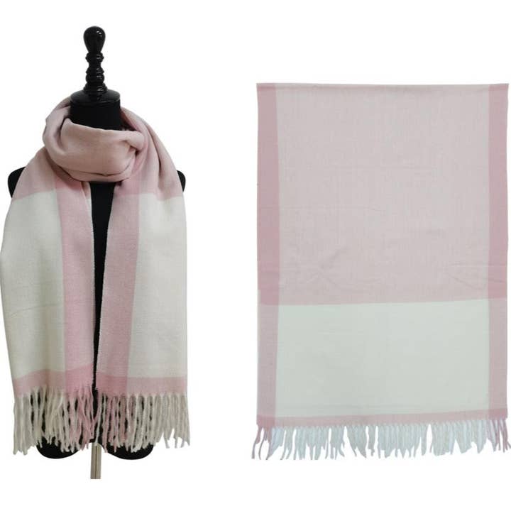 TAPA fashion – wholesale Scarf – Women's – Two Tone Cashmere Feel Block Pattern Scarves SCF6560 (12PC)11