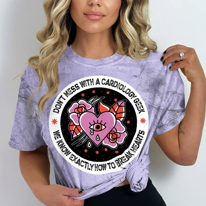 FreakyTeeFactory - Wholesale Screen Printed T-Shirt - Women's - Cardiology Geek T-Shirt, Heart Anatomy Graphic Tee, Medical Humor, Nurse Gift, Doctor Apparel, Unique Edgy Style, Bold Statement Shirt24