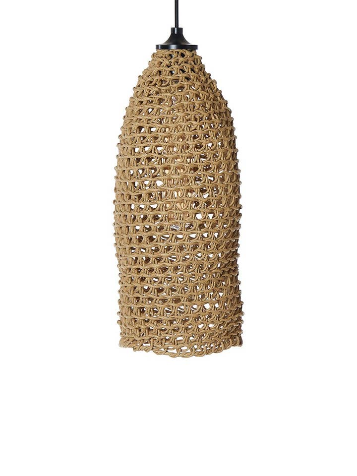 Lamp van geweven papier, klein, incl. stopcontact en snoer voor wholesale door Lübech Living