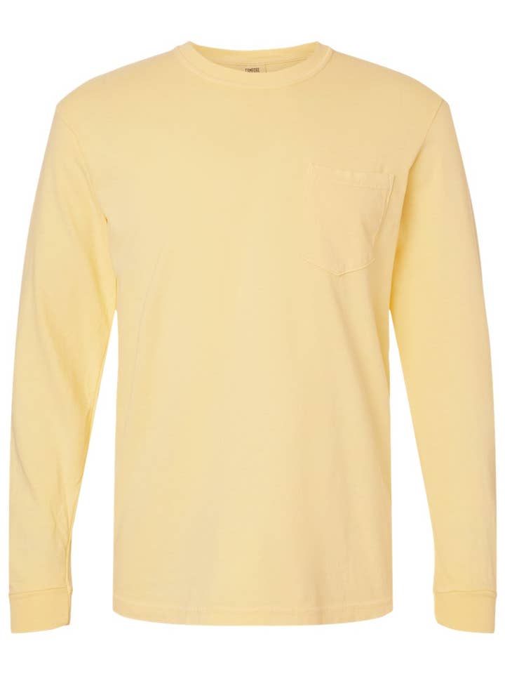 MYES BULK APPAREL - Wholesale T-Shirt - Unisex - Comfort Colors 100% Cotton Long Sleeve Pocket Unisex Shirt9