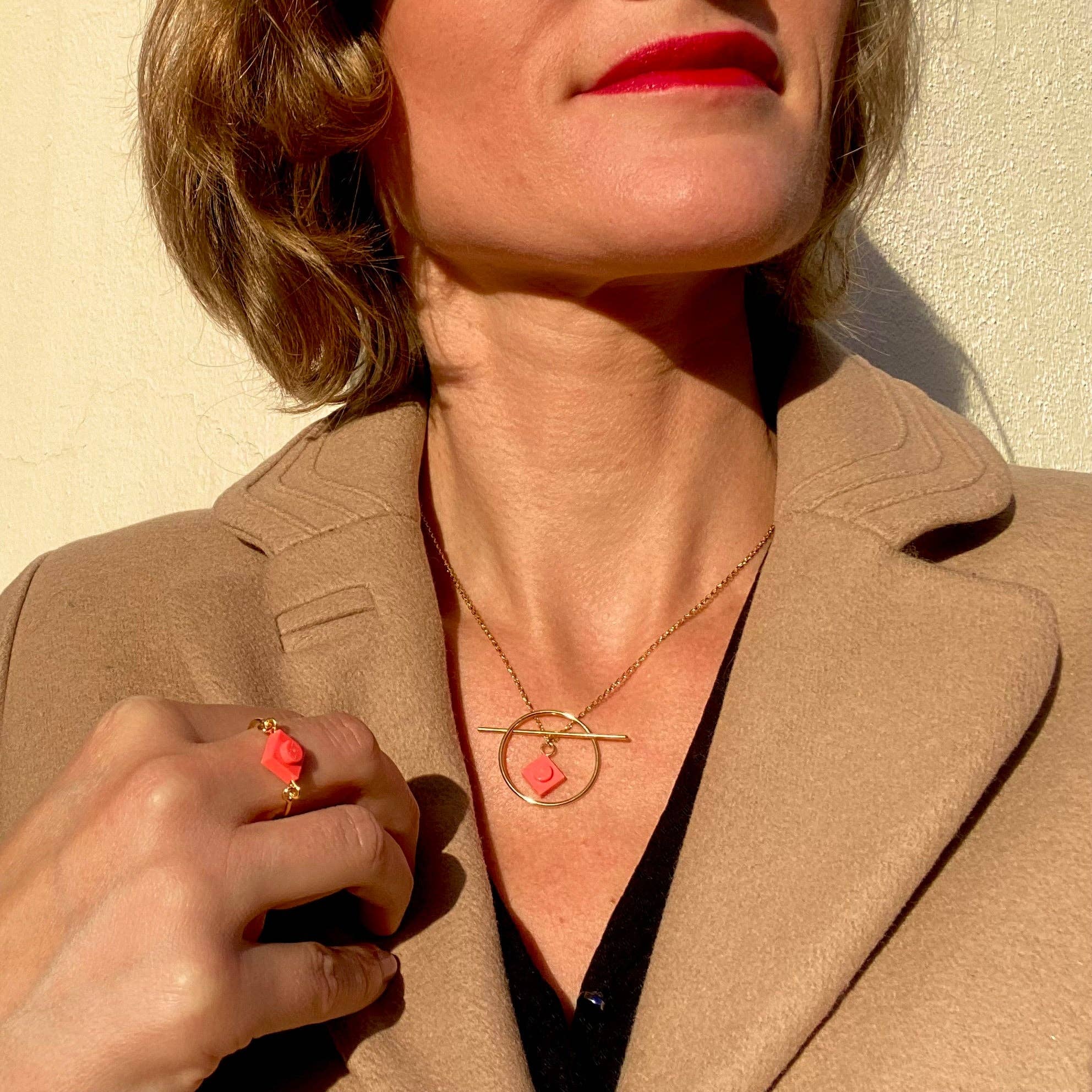 Brique d'Oreille - Wholesale Pendant/Charm Necklace - Geometric necklace with a Lego brick - Les Astucieuses7