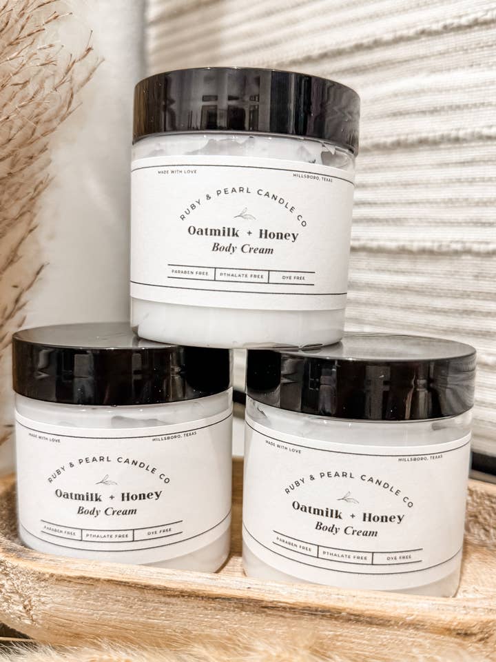 Body Cream (Oatmilk + Honey) for wholesale by Ruby & Pearl Candle Co