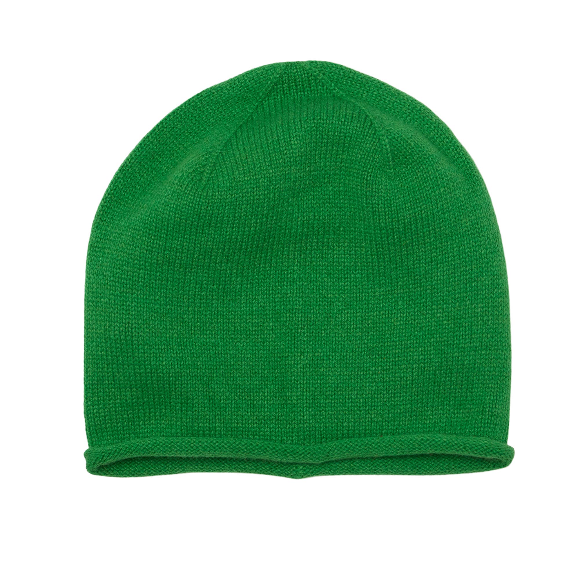 Somerville Scarves - Wholesale Beanie - Women's - Cashmere Plain Knit Beanie - Bright Green