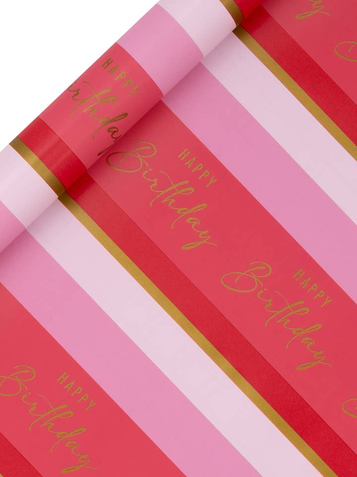 R/envelopper 4m Rayure d'anniversaire Rose pour la vente par Glick